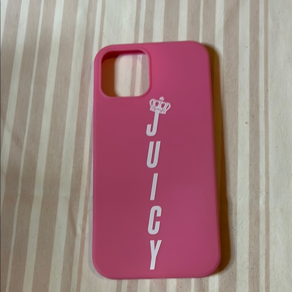 New without tags-Juicy Couture Pink iPhone Case with Crown Design- iphone 12